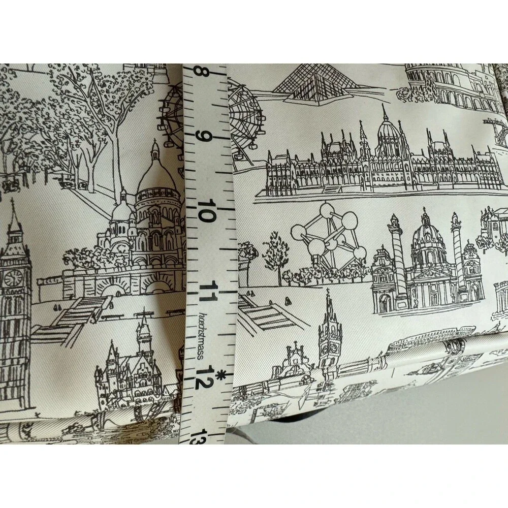 Parfois Laptop Bag Paris Monuments Print Black White Soft Side School Work